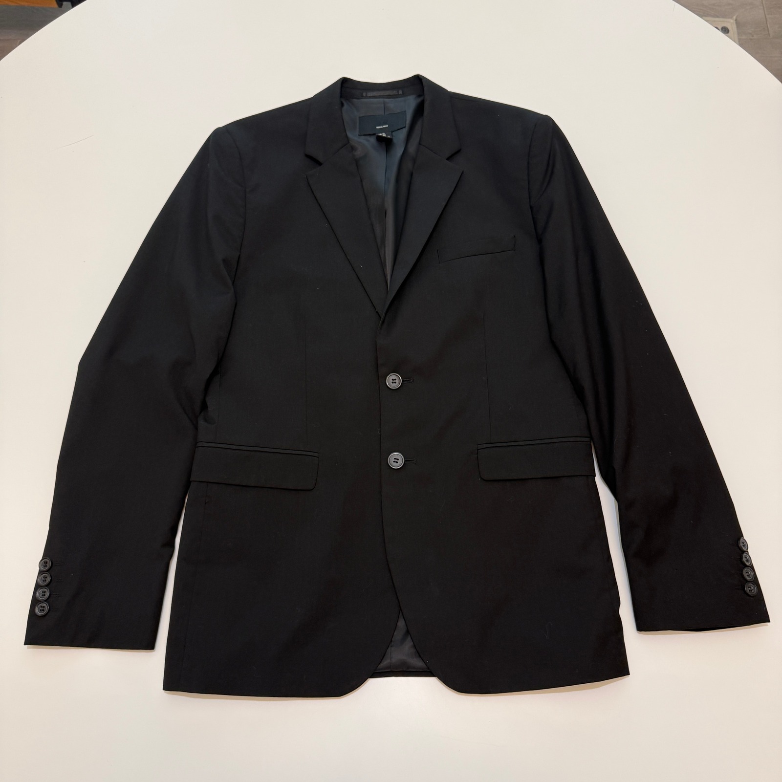 H&M Regular Fit Black Polyester Blend Suit Jacket Blazer Mens 40r